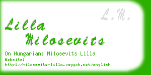 lilla milosevits business card